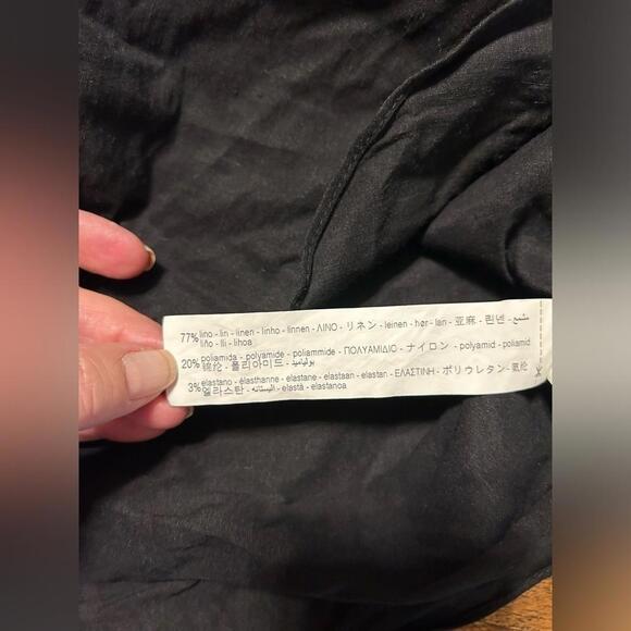 Zara one shoulder Linen blend top - Picture 3 of 5